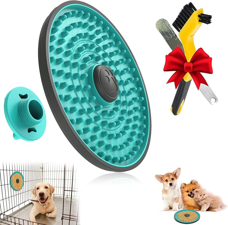 Comedouro Lento Lick Mat para Cães Lalolee com Fixação para Caixa de Transporte