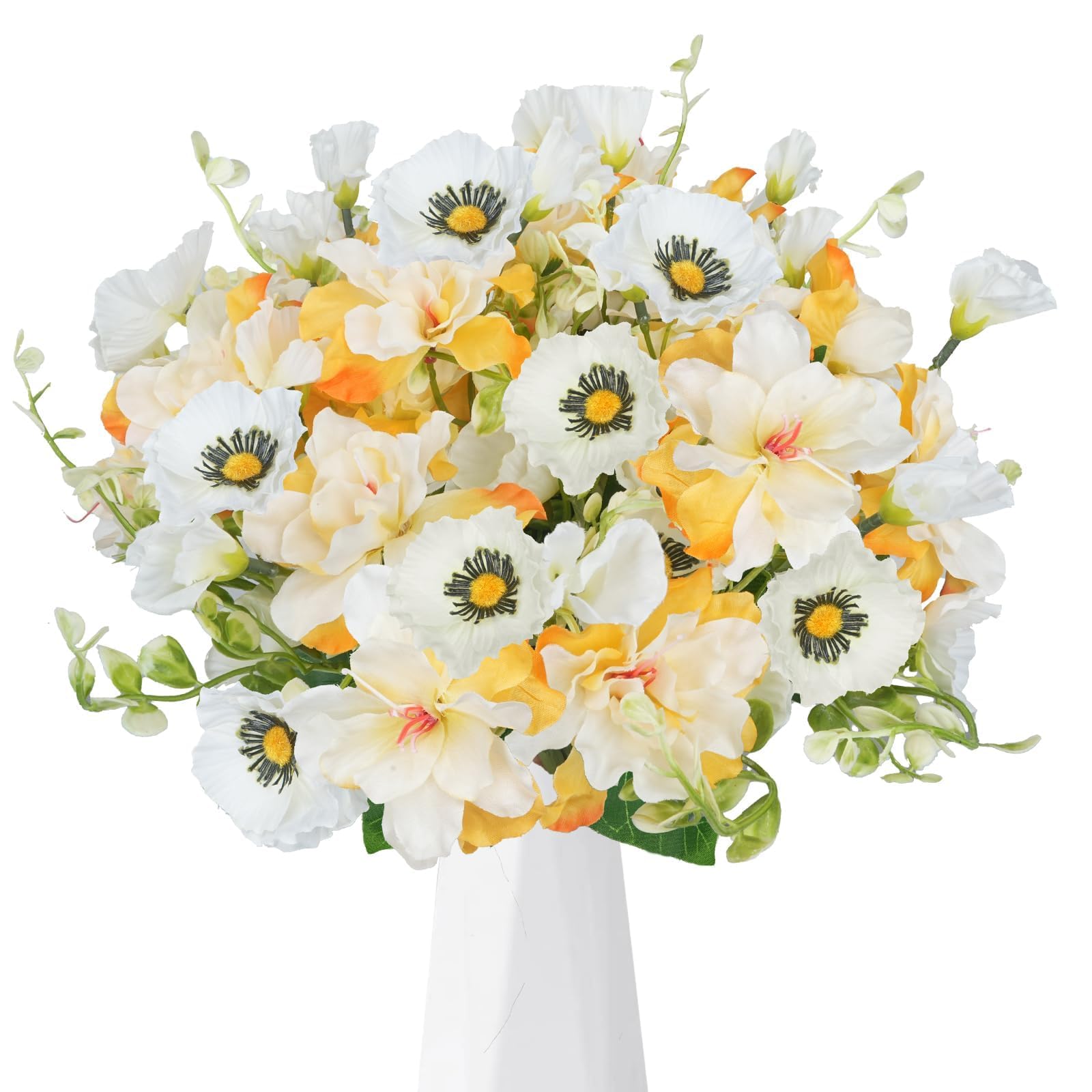 HUAESIN Lot 6 Coquelicots Artificiels Roses - Bouquet Fleurs Soie Pour Décoration Mariage Maison
