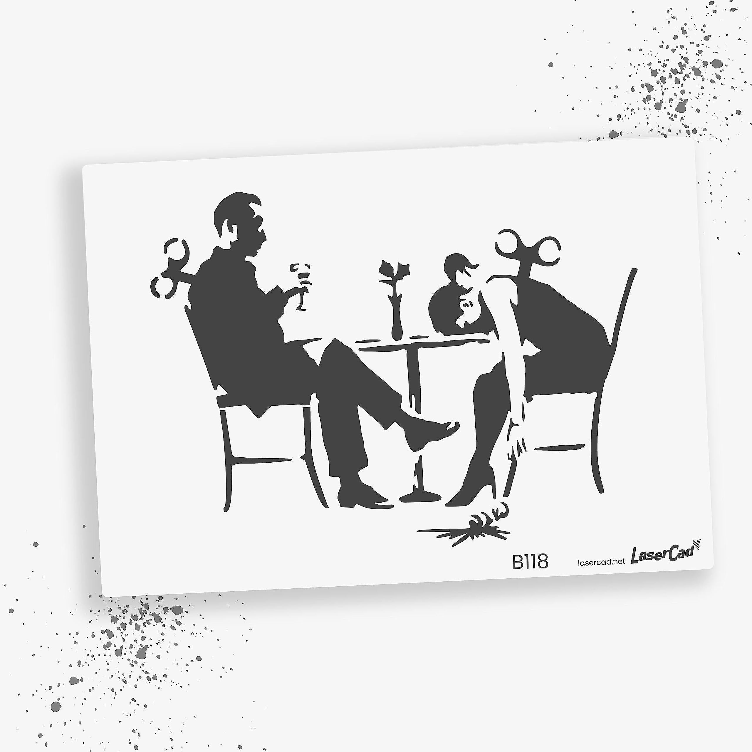 LaserCad BANKSY Streetart Stencils (B118, Out of Time, DIN A2) Stencil for Graffiti, Airbrush, Art, Decoration, for Painting
