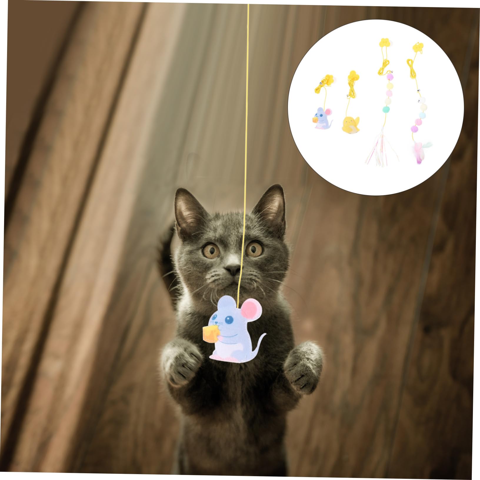 Beavorty 16stücke Teiliges Katzenspielzeug Türmontage Interaktive Katzenangel Mit Federn Selbstunterhaltendes Spielzeug Für Katzen Zur Beschäftigung Und Verhaltensänderung