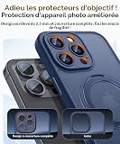 CANSHN Cover per iPhone 16 Pro Max(6.9"),[Camera Control] Supporto Magnetico Anello a 360°, [Protezione Completa Della Fotocamera], Custodia Traslucida Opaca Protettiva Sottile Antiurto,Blu Profondo - 5