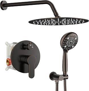 Shower Faucet - 12 Inch Multifunctional High Pressure Shower Head System with Handheld Shower Head Fixtures - Valve Included - Oil Rubbed Bronze