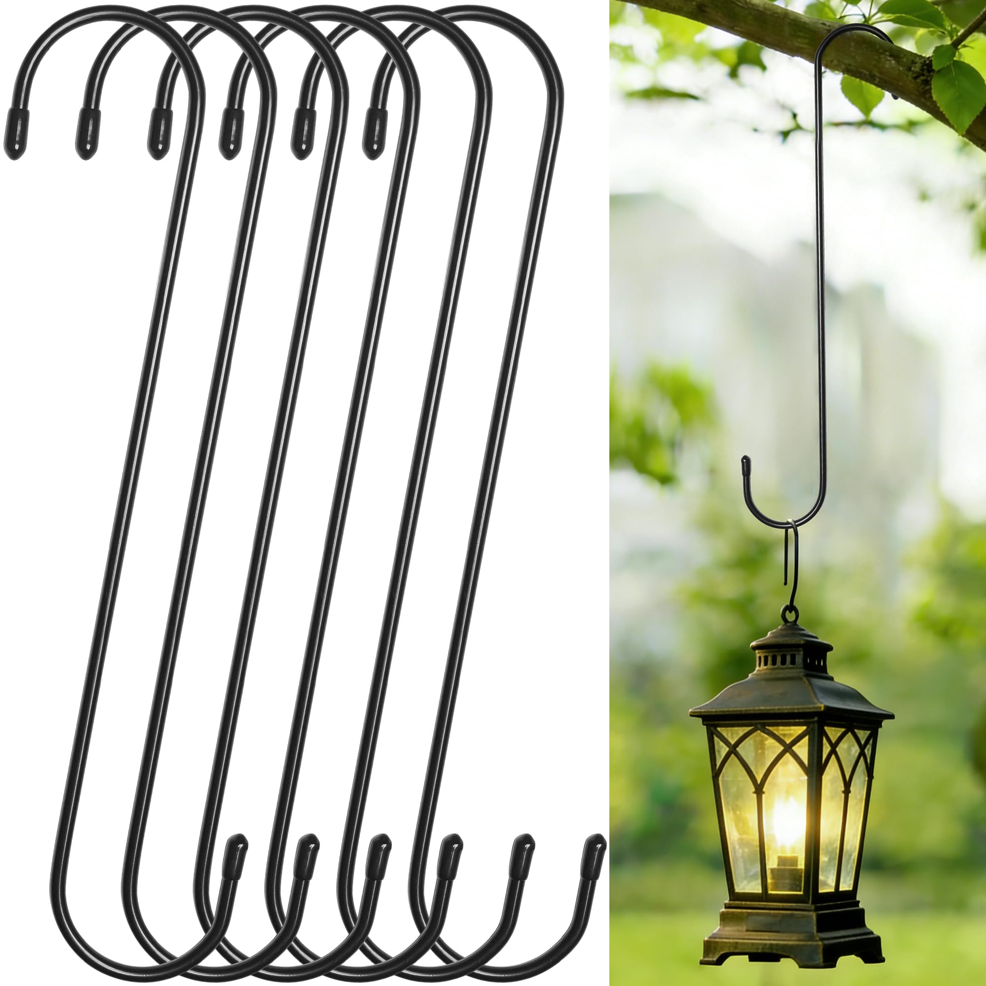 Photo 1 of Kitwinney Large Garden S Hooks, 16" Outdoor Plant Hangers (Black)