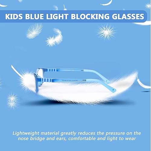 Miniatura 6 de FONHCOO Gafas de bloqueo de luz azul para niños, niños y niñas, marco irrompible, para computadora, juegos, TV