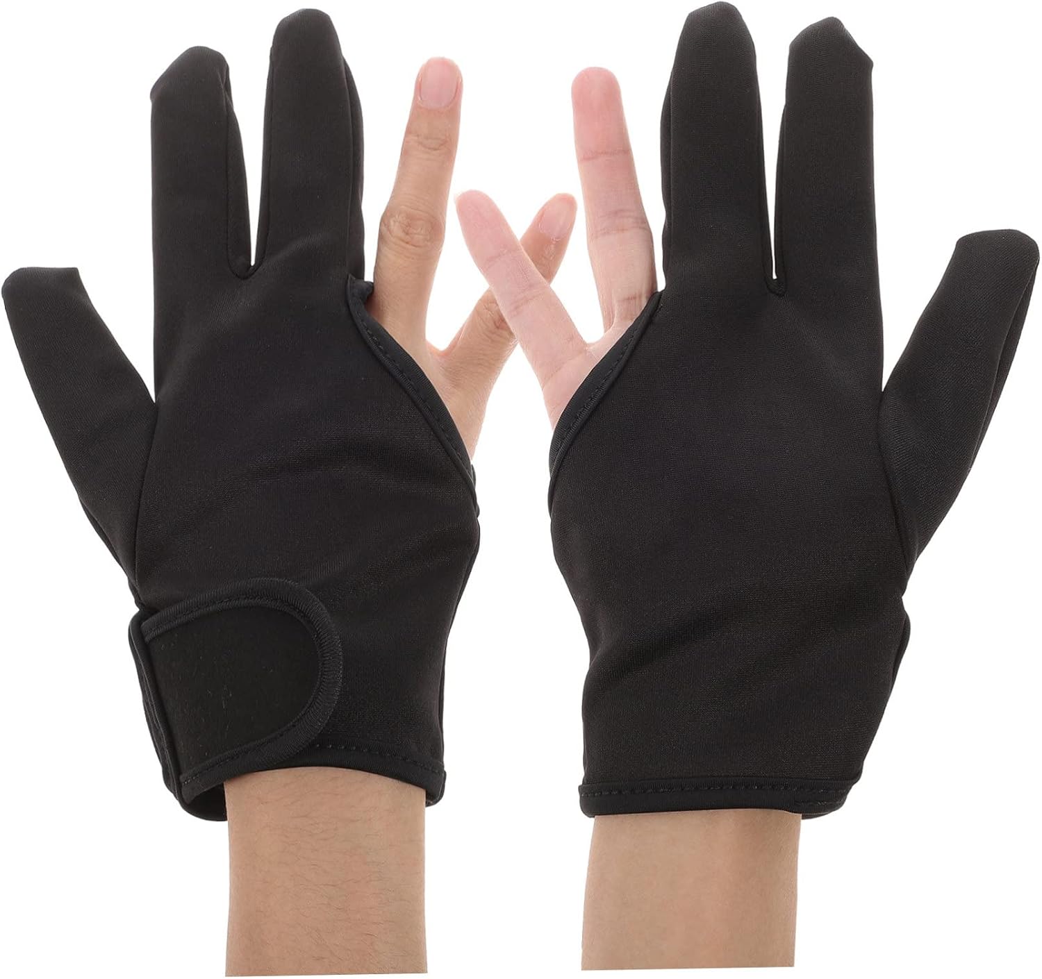 3-Finger Heat Resistant Hairdressing Gloves for Insulation Finger Protection Suitable for Hair Styling Salon Use Kitchen Black