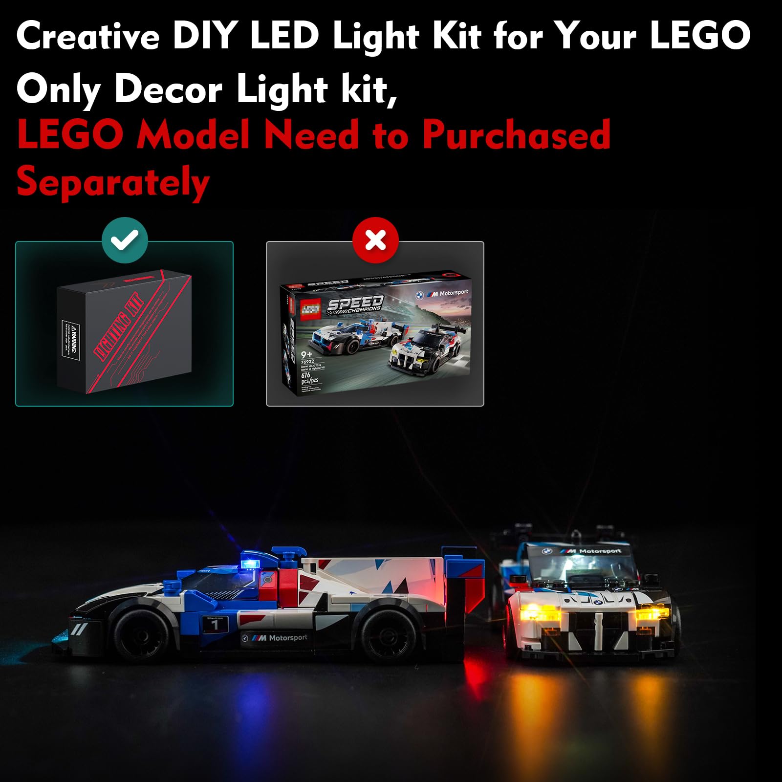 Light Kit for Lego BMW M4 GT3 & BMW M Hybrid V8 - Image 2
