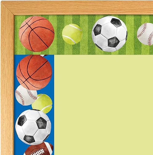 Miniatura 5 de Ceiba Tree Bordes de tablón de anuncios deportivos, borde recto de doble cara para aula, pizarra blanca, decoración escolar, suministros para