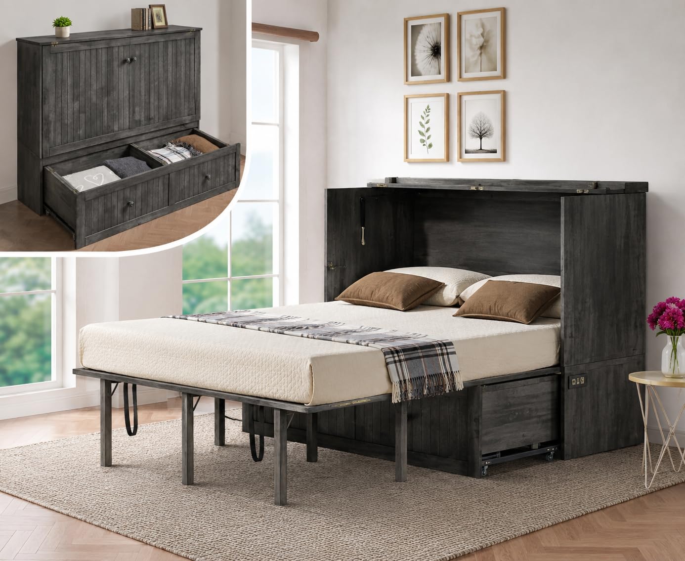 Mega Solutions Tuscany Murphy Cabinet Chest Bed