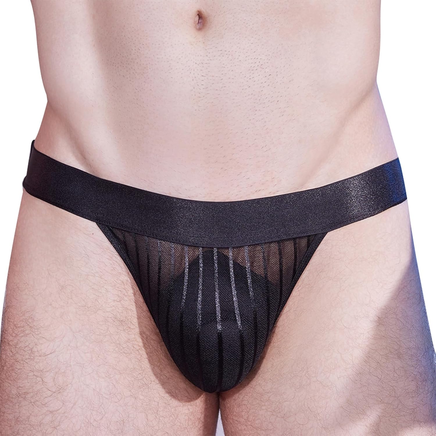 ranrann Men Bikini Briefs Hipster Panty Sheer Thongs Feminine Underwear Nightwear Low Rise Sissy Lingerie