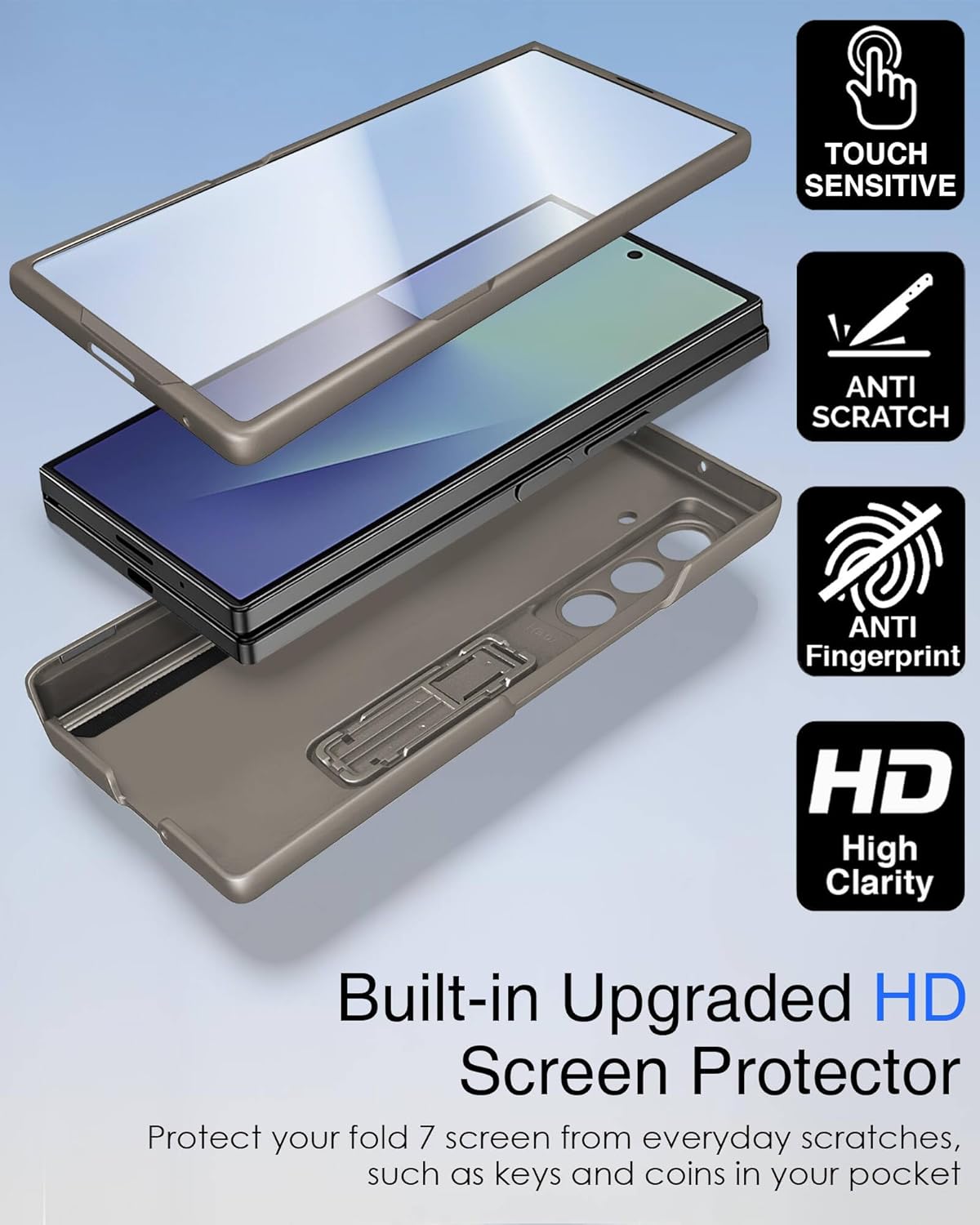 STORMTAL for Samsung Galaxy Z Fold 7 Case with Hinge Protection, [Built-in Screen Protector] [Adjustable Kickstand] Shockproof Slim Fit All-Inclusive Protective Phone Cover for Galaxy Z Fold 7 2025