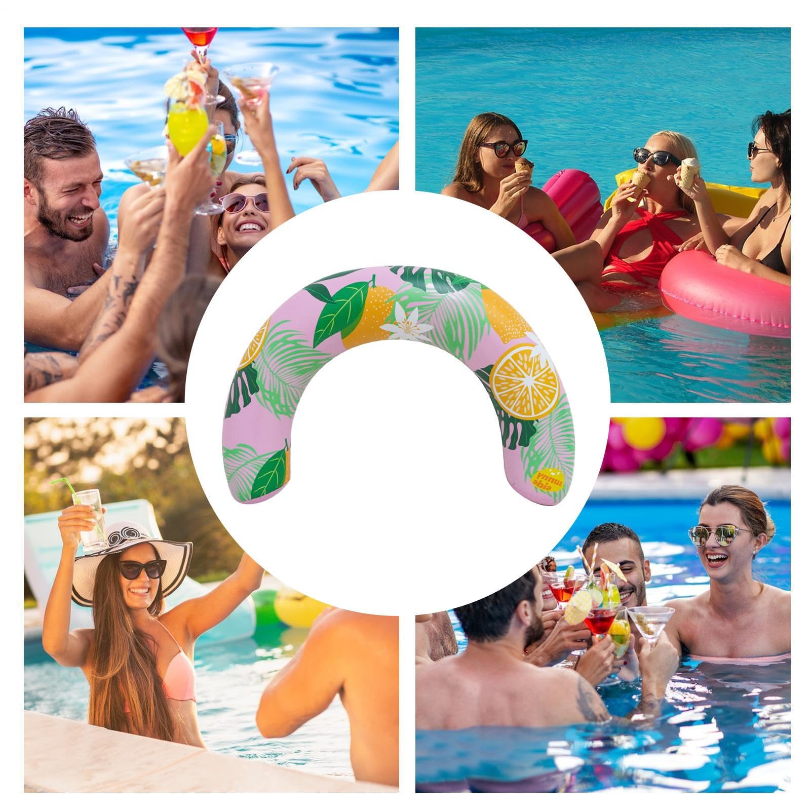 Galleggianti da piscina - Elastico Ad Alta Resistenza Con Stampa A Forma Di U,Galleggianti da Nuoto e Salvagenti per Piscina per Adulti - per donne uomini all'aperto festa giardino lago fiume nuoto