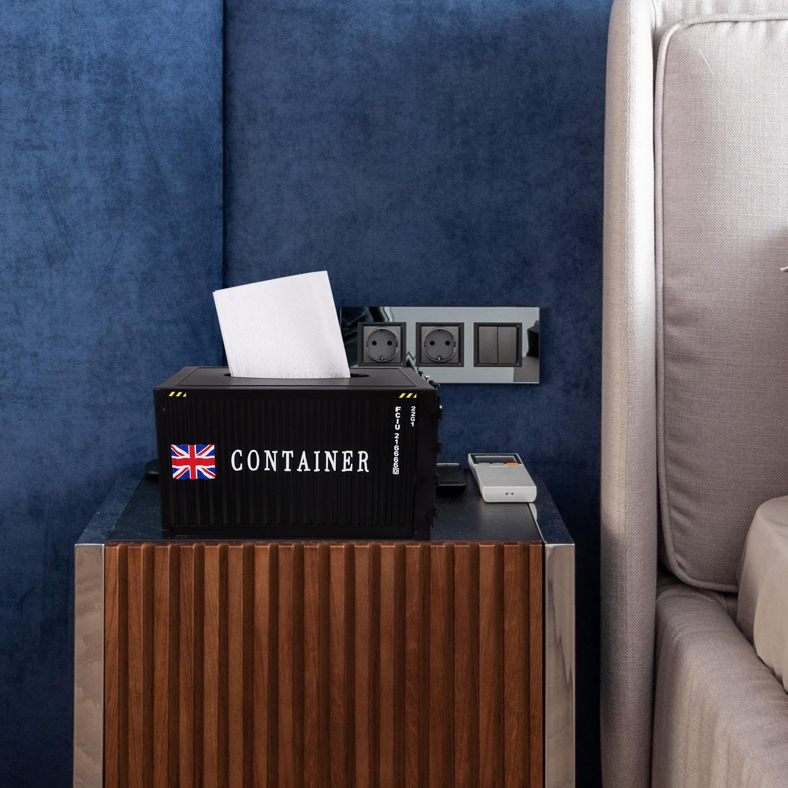 Porta Fazzoletti in Metallo Nero, Scatola Decorativa per Tovaglioli da Tavolo Coperchio, Custodia per Fazzoletti per Casa e Ufficio, Organizer Tessuti Resistente e Capiente
