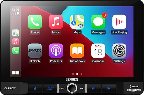 Miniatura 3 de Jensen CAR910W 9 pulgadas Mechless receptor multimedia con inalámbrico y con cable Apple CarPlay l Soporta dispositivos Android l SiriusXM-Ready l