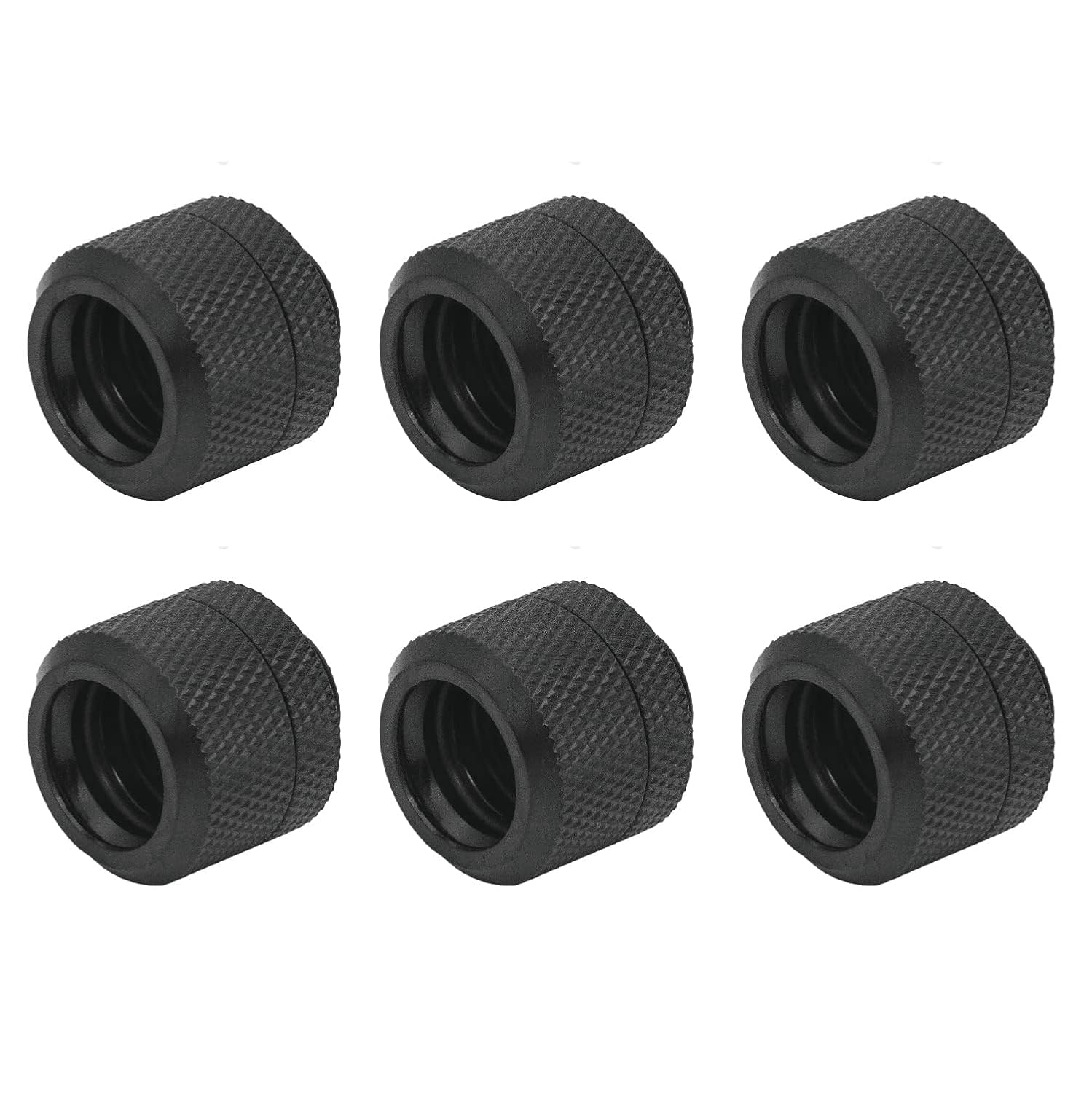 Dracaena.io 12 Pack G1/4" Thread to 14mm Outer Diameter, Hard Tubing Compression Fitting with high Body Design for Computer Water Cooling System, Black