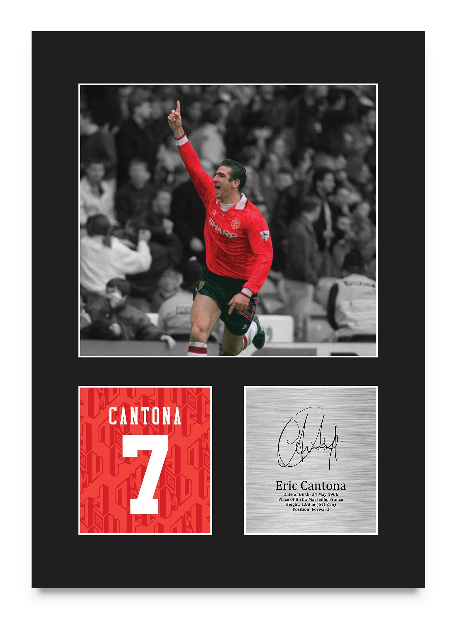 HWC Trading Eric Cantona Gifts Printed Signed Autograph Picture for Football Fans and Supporters - A4 Portrait