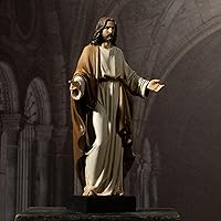 Vista 6 de 12inch Jesus Statue Hand Painted Jesus Christ with Open Arms Religious Home Decor Resin Sculpture Christian Home Décor