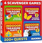 QUOKKA Scavenger Hunt Game for Toddlers 3-5 – 50 Toddler Activities Indoor Cards Game Set - Fun Educational Play for Preschool Boys and Girls and Early Development