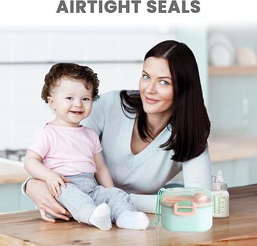 Miniatura 7 de Lulyboo Contenedor de leche en polvo de fórmula - Almacenamiento hermético y apto para viajes, con cuchara y tenedor