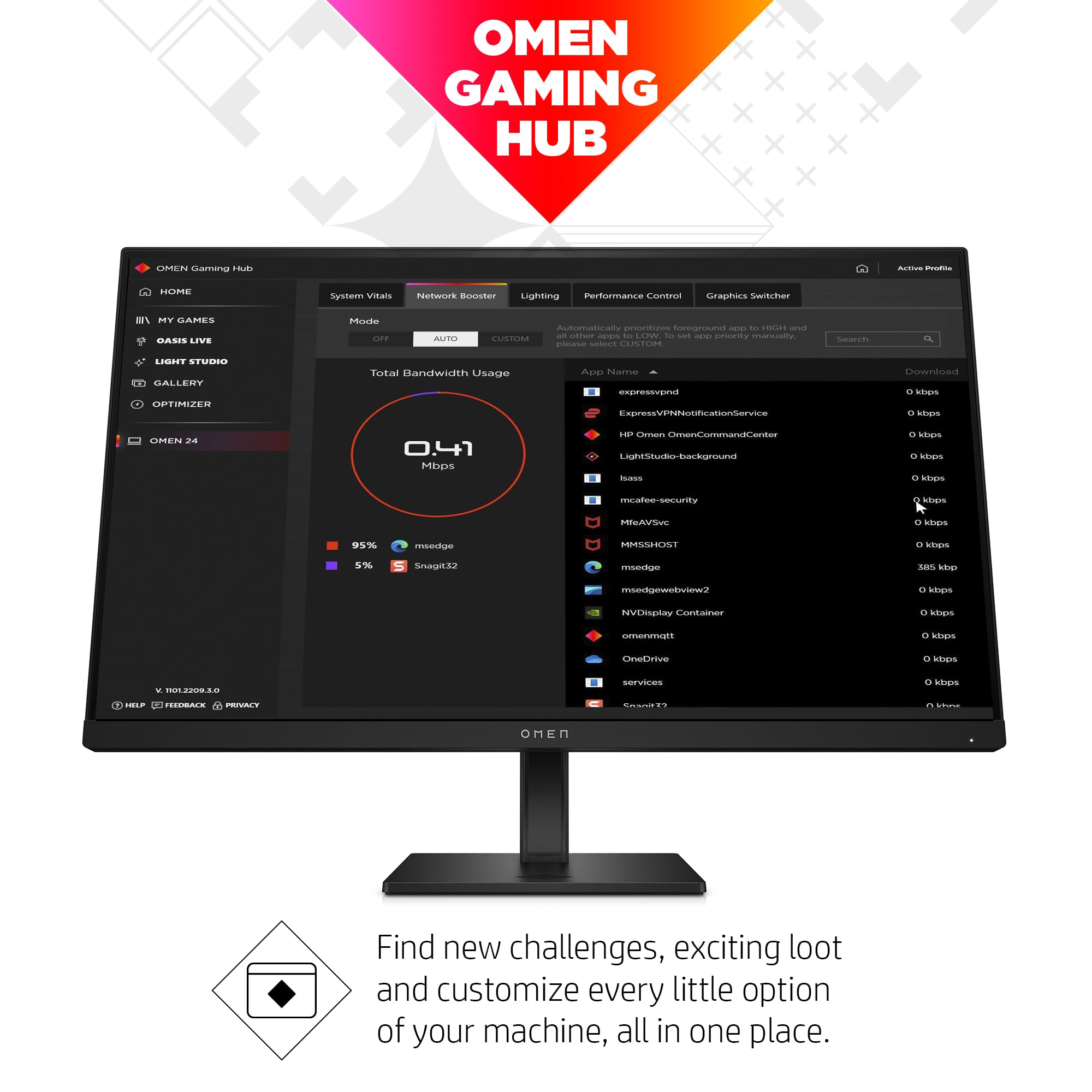 HP OMEN 27q QHD 165Hz Gaming Monitor, QHD Display (2560 x 1440), IPS Panel, 99% sRGB, 95% DCI-P3, 16:9, AMD FreeSync Premium Technology, 27q (2023),Black