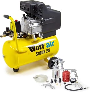 Wolf 24L Air Compressor Sioux 25 Portable 9.6CFM 1875w 2.5HP 116psi 8BAR 230V + 13pc Spray Kit - 2 Years Warranty
