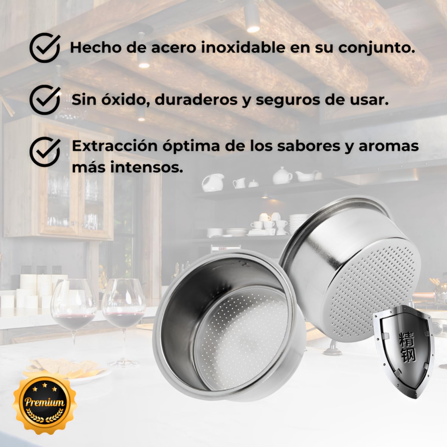 2 Piezas Filtro Café Acero Inoxidable 51mm Compatible Ufesa