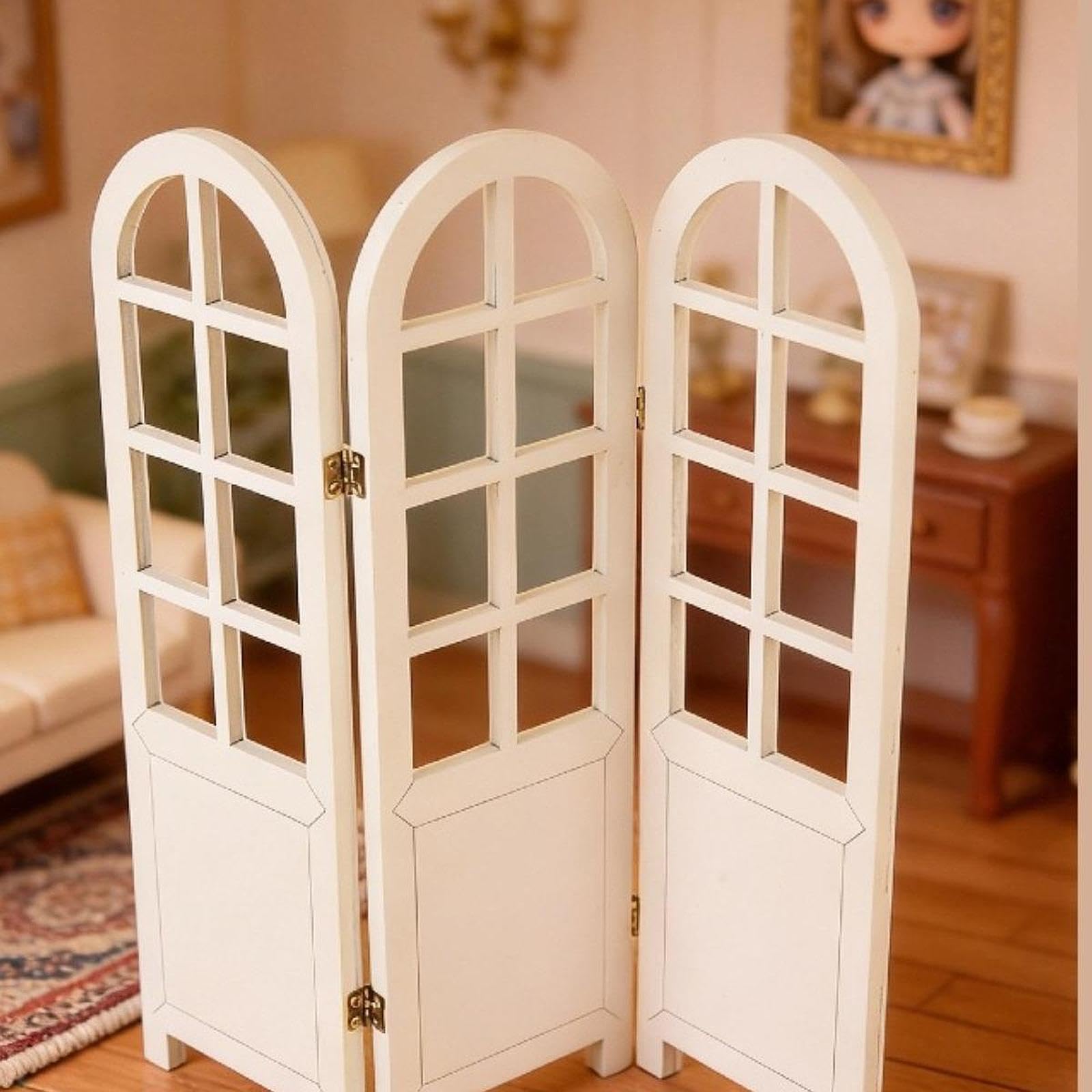 1/6 Casa delle Bambole Schermo in Legno Decorazione per Casa delle Bambole Simulazione Classica Arredamento