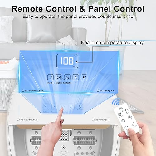 Miniatura 4 de Masajeador de pies plegable con 6 rodillos de masaje, spa de pies de pedicura con calor rápido y masaje, bañera de remojo de pies, regalos de