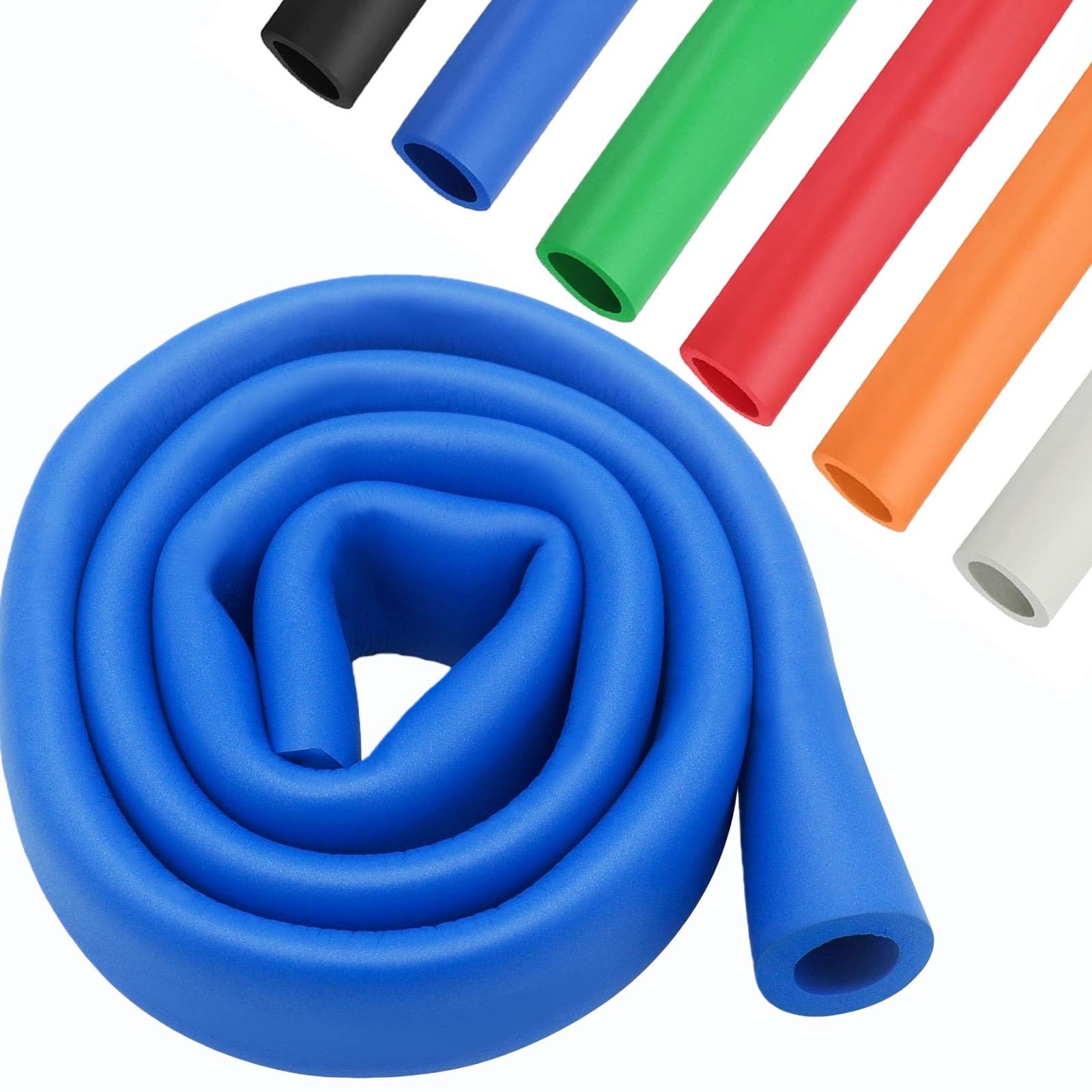 Colored Foam Insulation Pipe Insulation Waterproof Pipe Cover Flexible Flame Retardant, Heat Preservation Insulated for Guitar Stand Foam Tube, Exercise Machine(Blue,27mm*5mm*1m)