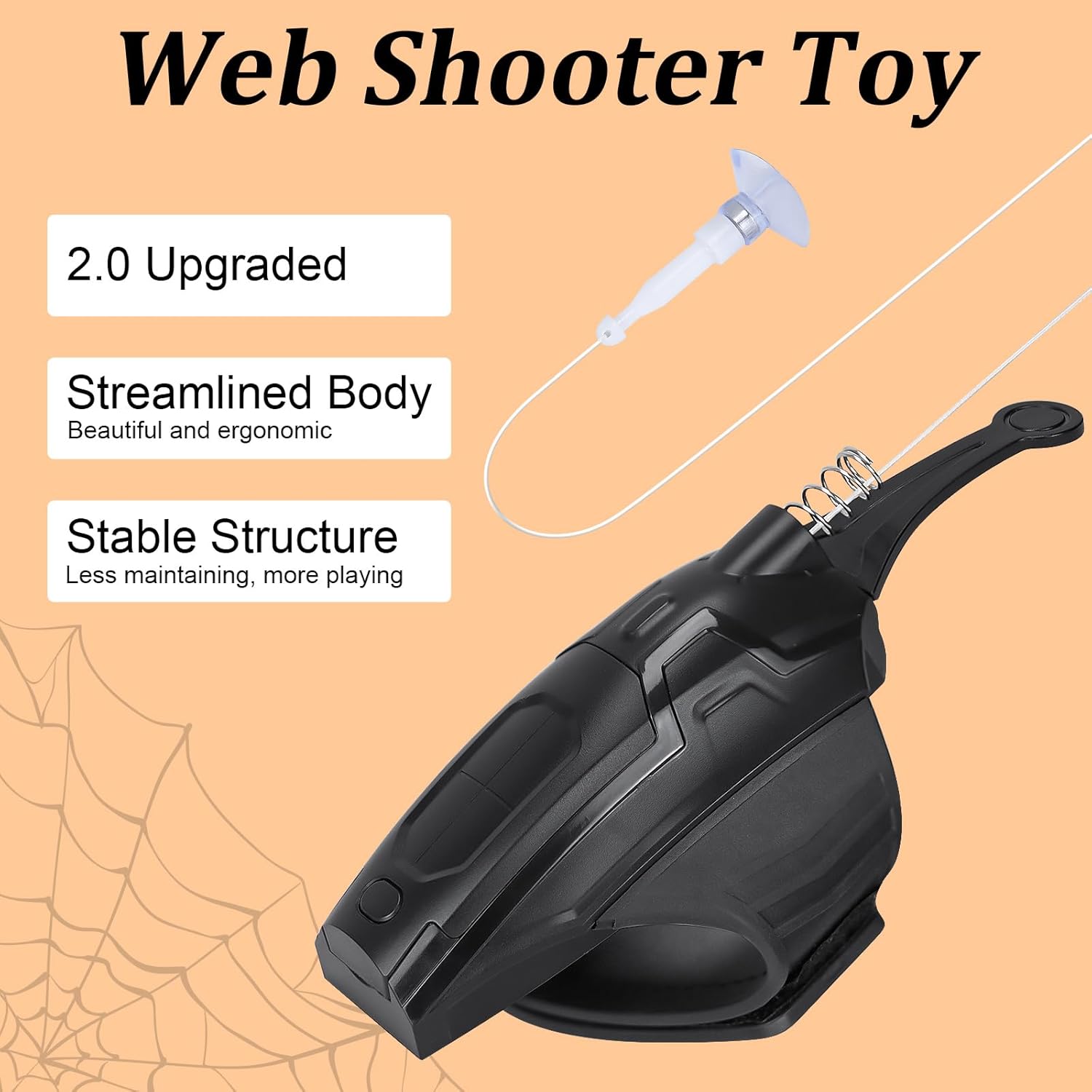 Spider Web Shooter Toy V2, Web Launcher String Shooters Toy 2.0 Upgrade, Cool Gadgets for Real Silk Superhero Role-Play, Funny Educational Toys for Children and Adults