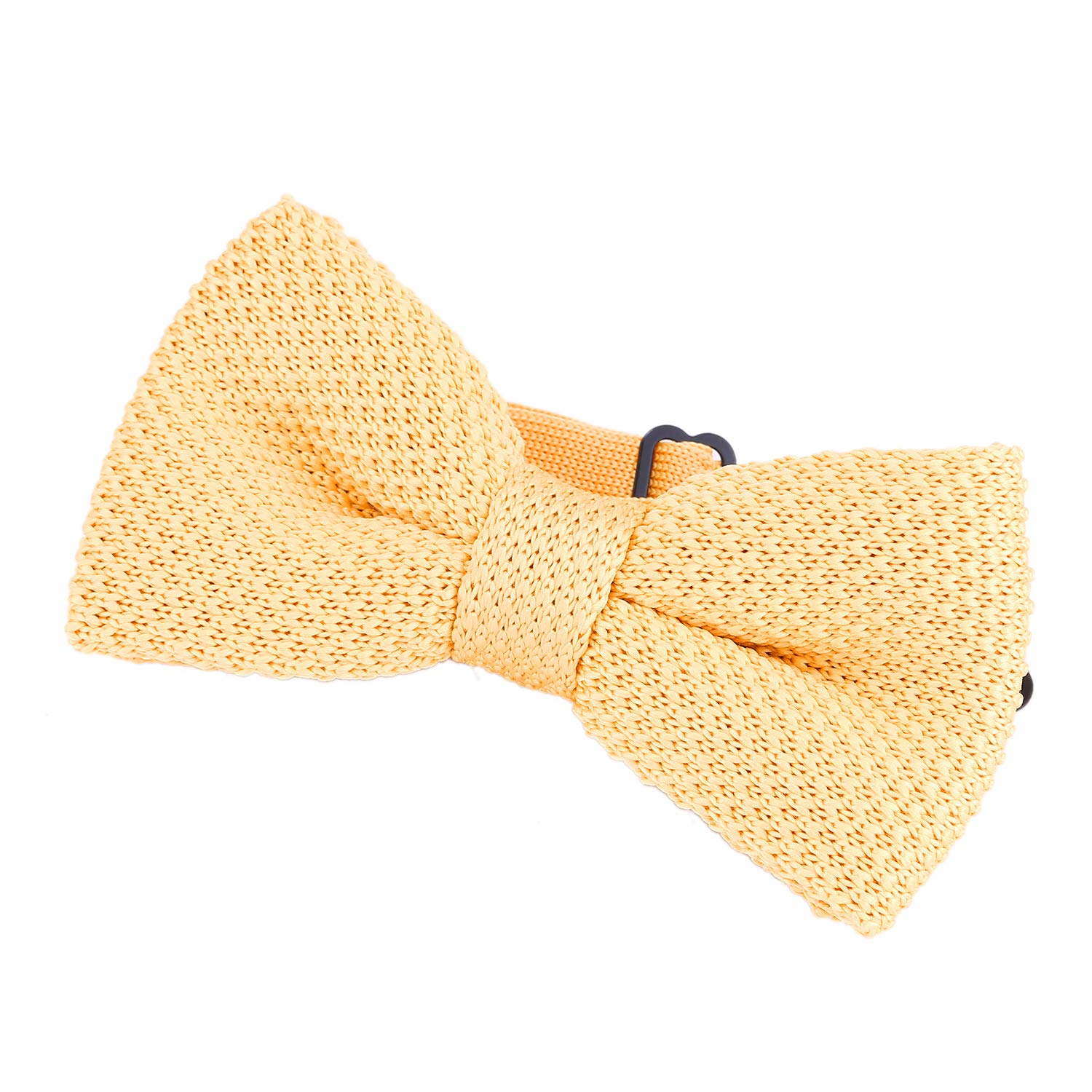 Dondon Men's Gold Knit Knitted Bow Tie Pre Tied And Adjustable Light