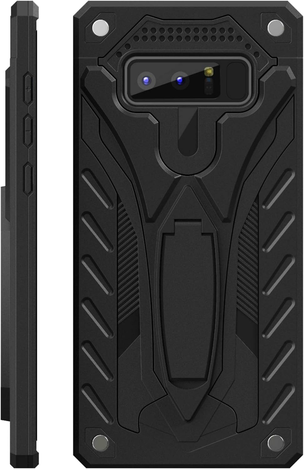 Kitoo Designed for Samsung Galaxy Note 8 Case with Kickstand, Military Grade 12ft. Drop Tested - Black