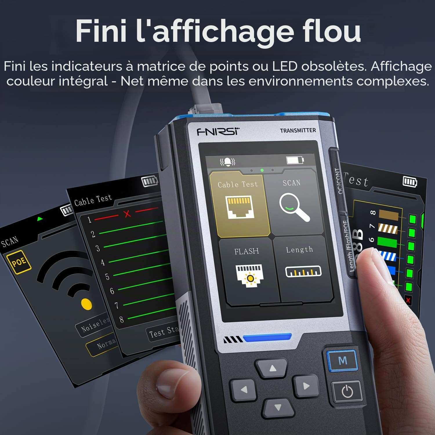 LPM-10A Localisateur de câble intelligent RJ45 RJ11 Ligne Tracker Longueur Test Flash Port Outil anti-interférence pour réparation et entretien