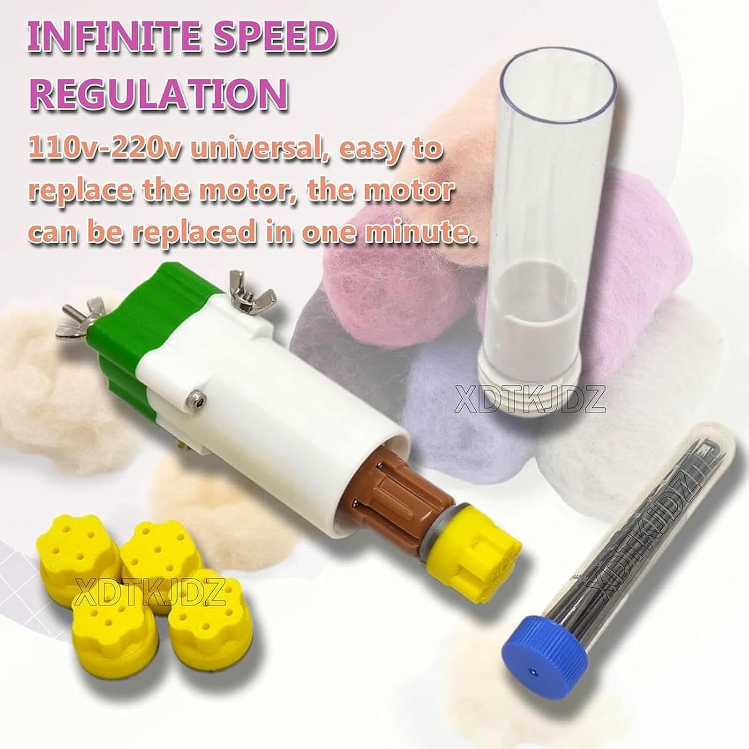 Electric Felting Needle Machine Kit, Wool Felt Needle Tools, Punch Style Felting Needle Tool, Stepless Speed Regulation and Quick Felting, Motor Replaced