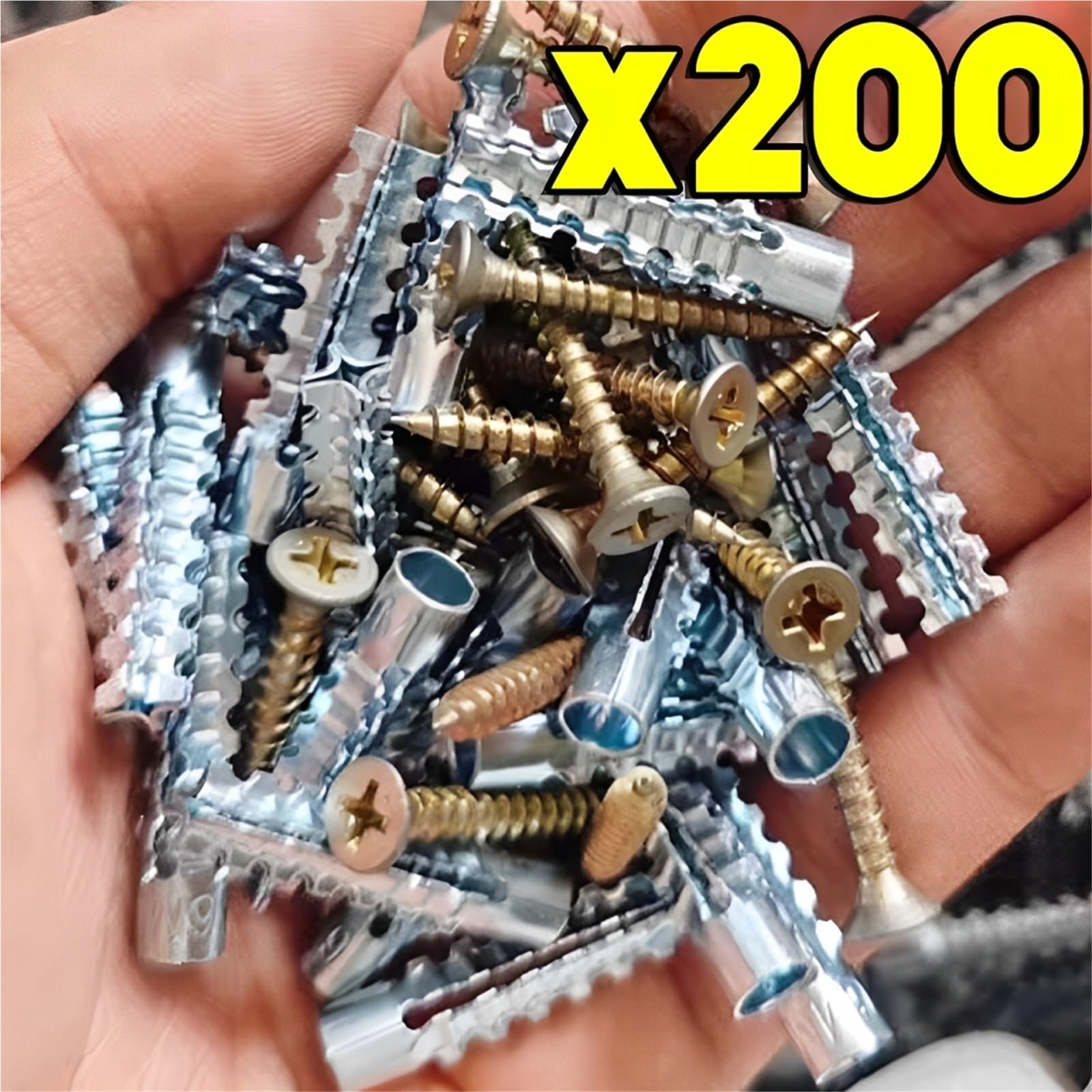 Pernos De Expansión 10/200 juegos de tornillos autorroscantes tubo expansión Metal, tapón perforación, anclajes pared hormigón, sujetadores(100 Sets)