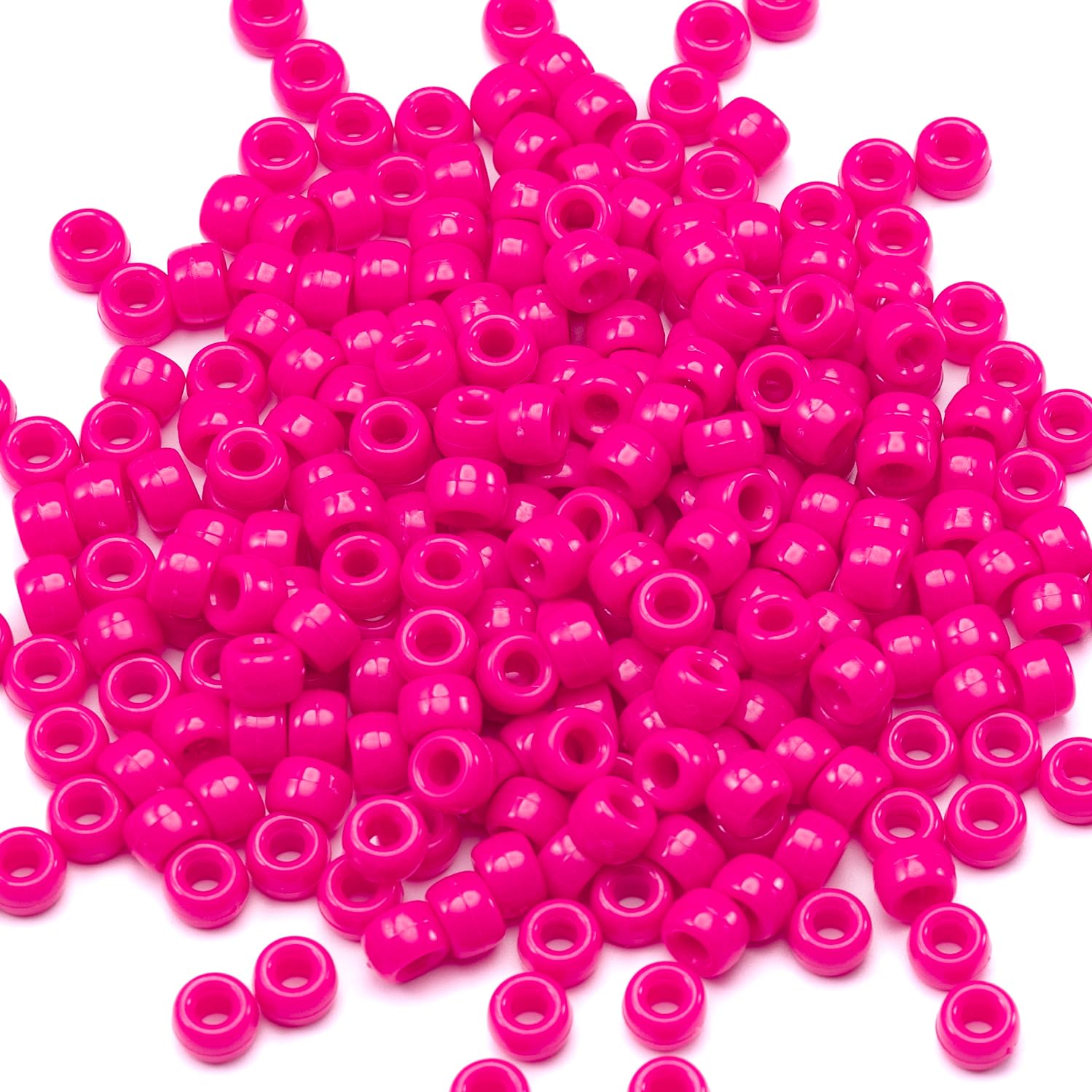 Gxueshan 1000 Pcs Acrylic Rose Red Pony Beads 6x9mm Bulk for Bracelet Necklace Jewelry Making Earring Hair Braiding