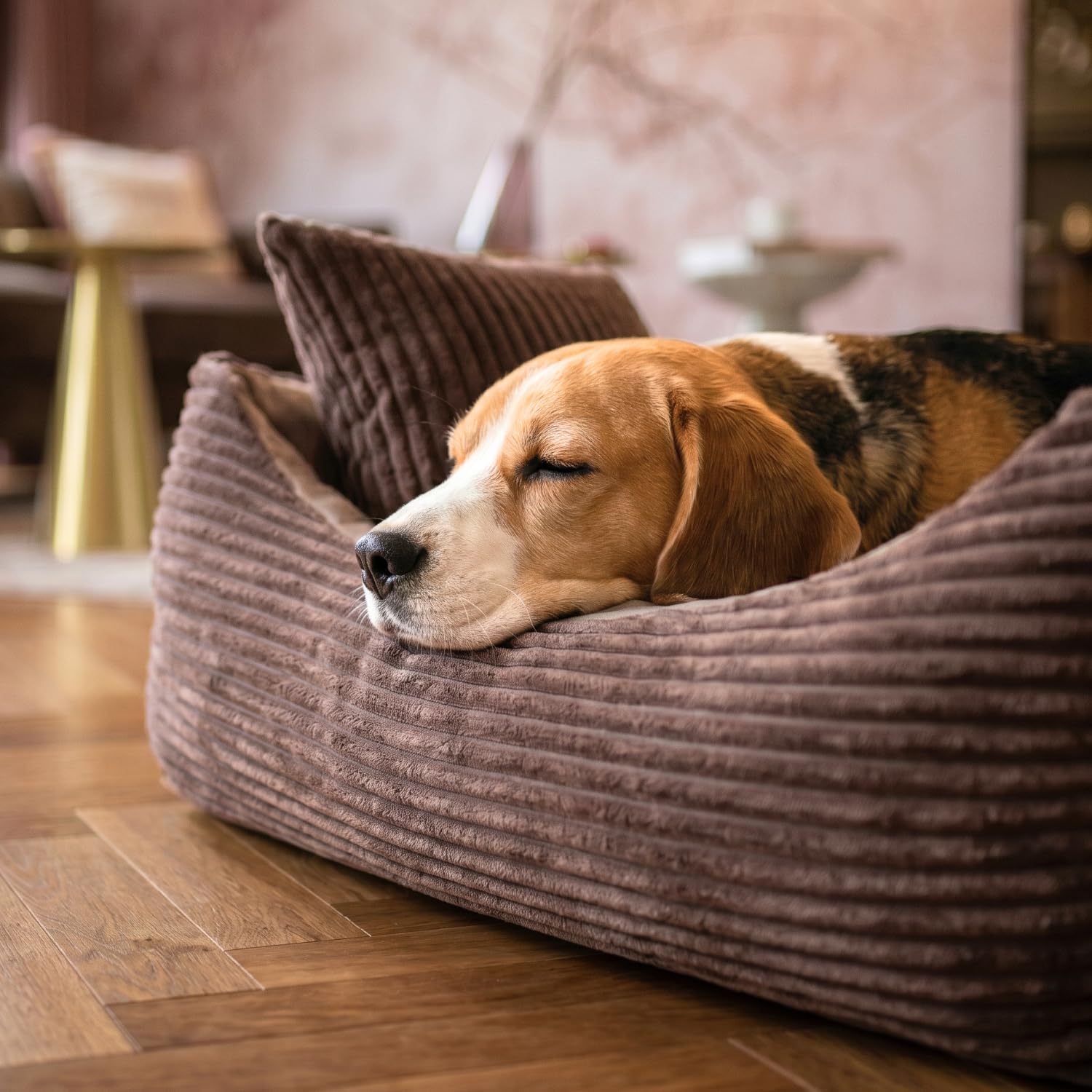 4L Textil Otto Acogedora Cama para Perro Funda Desenfundable y Lavable Cesta para Perro Cojín para Perro Mediano Esponjosa Cesta para Perro Sofá para Perro (100x80 cm, Stripes 06)