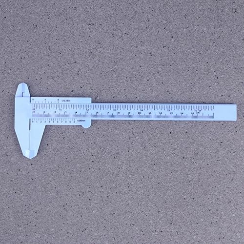 Miniatura 5 de Baluue Vernier Caliper - Calibrador pequeño de plástico métrico de 6 pulgadas, calibrador Vernier de plástico de doble escala, herramientas de