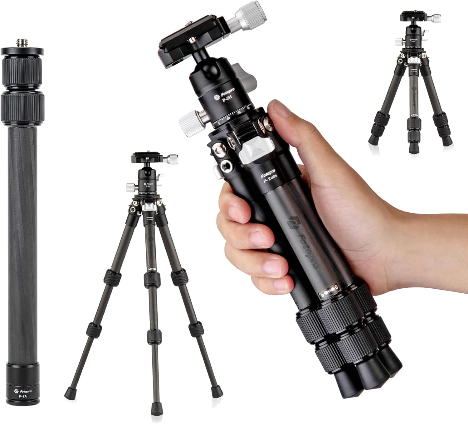 Fotopro Mini Carbon Fiber Tripod Bundle with Extension