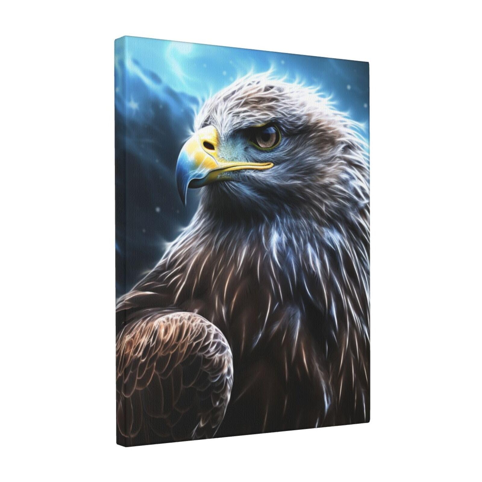 FodPand Night Sky Eagle Canvas Wall Art for Living Room Wall Decor 12"x16" Modern Artwork Painting Pictures Hanging Canvas Prints Aesthetic Wall Art for Bedroom Bathroom Office Wallart Decor