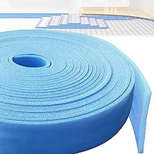 Edge Insulation Strip, 100 mm x 5 mm x 10 m Edge Insulation Strips, Self-Adhesive, Edge Insulation Strips for Compensating Compound for Sealing Between Underfloor Heating Panels and Walls