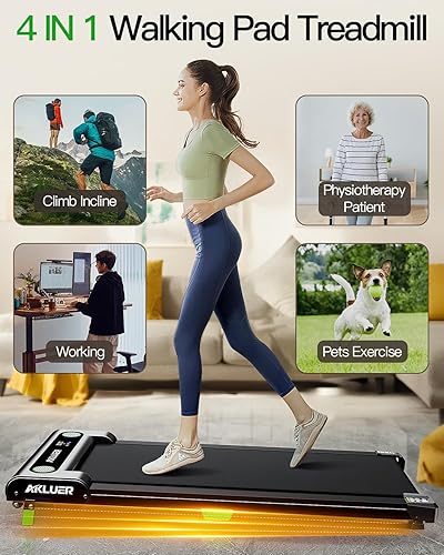 Miniatura 8 de Caminadora inclinada con inclinación para el hogar, 2.5 HP para debajo del escritorio, pequeña con control remoto, caminadora pequeña con pantalla