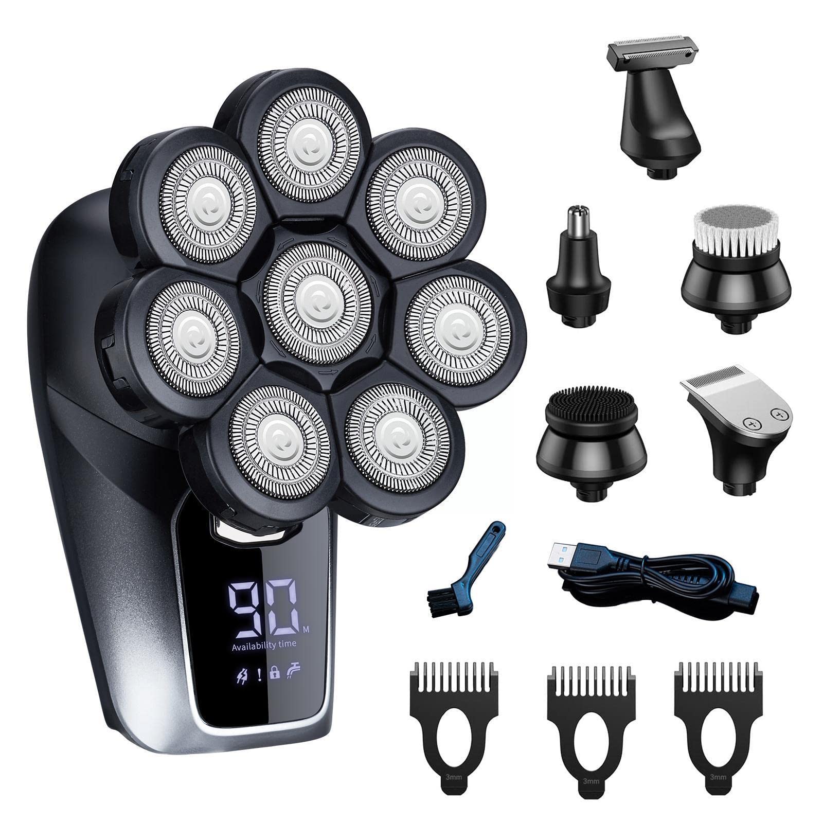 Electric Razor for Men 8D Face Head Electric Shavers For Bald Men Electric Bald Head Shaver With Nose