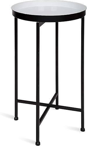 Miniatura 108 de Kate and Laurel Celia - Mesa redonda plegable de metal, negro con base dorada Dorado/Negro,Dorado/blanco,Negro -,Negro/Oro,Negro /Gris,Negro,