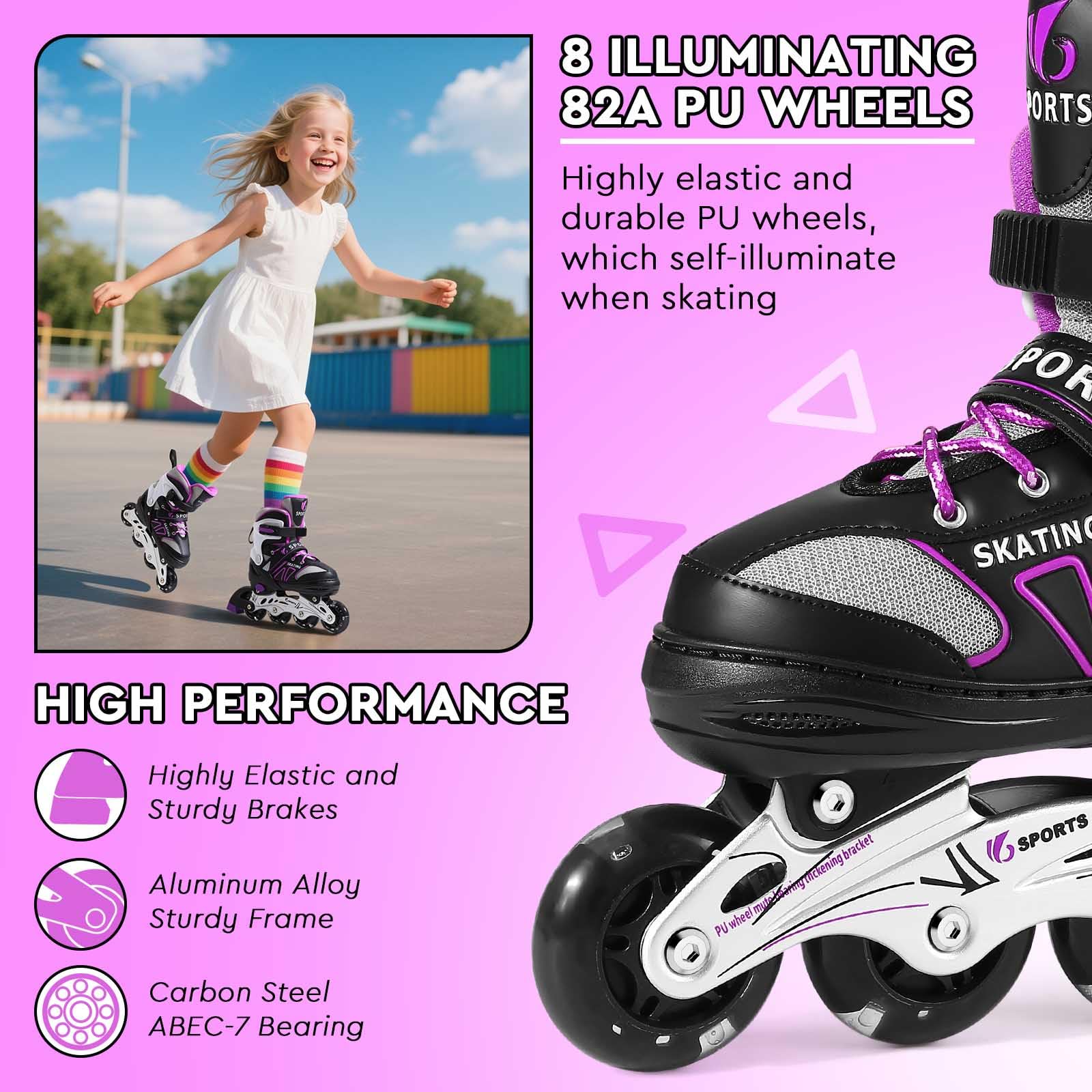 Patins à roulettes en Ligne pour Enfants/Jeunes en différentes Tailles et Couleurs - Patinages à roulettes jusqu'à 3 Tailles verstellba Patinages à roulettes - 5