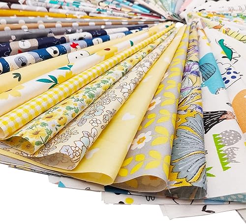 Miniatura 5 de QiMicody 56 paquetes de tela de algodón de 9.8 x 9.8 pulgadas (9.8 in x 9.8 in), hojas cuadradas precortadas para costura de retazos, acolchados,