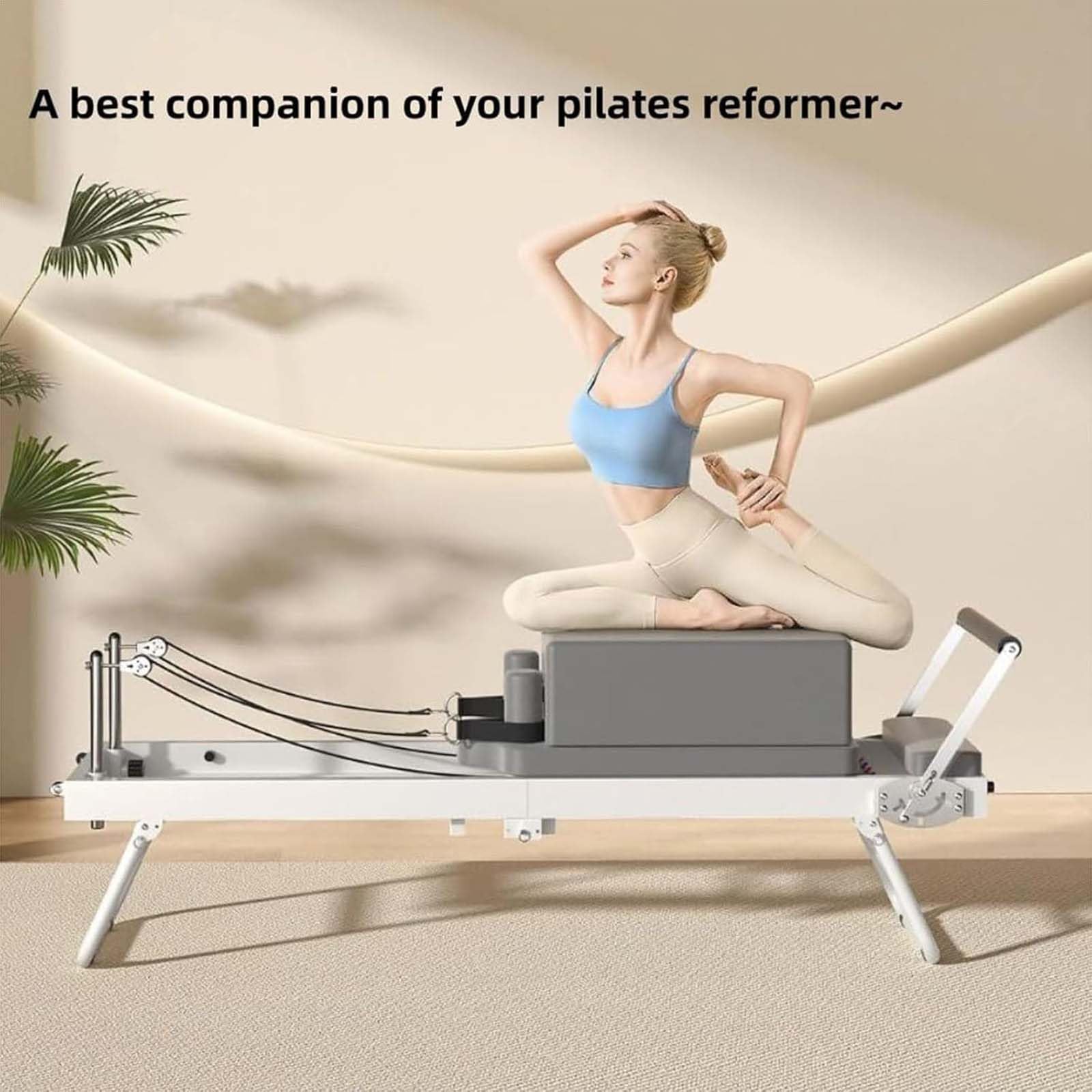 Caja de asiento de accesorios reformadores de pilates para rango avanzado de movimiento, flexibilidad y entrenamiento de fuerza, ideal para estiramientos de resistencia y entrenamientos de equilibrio