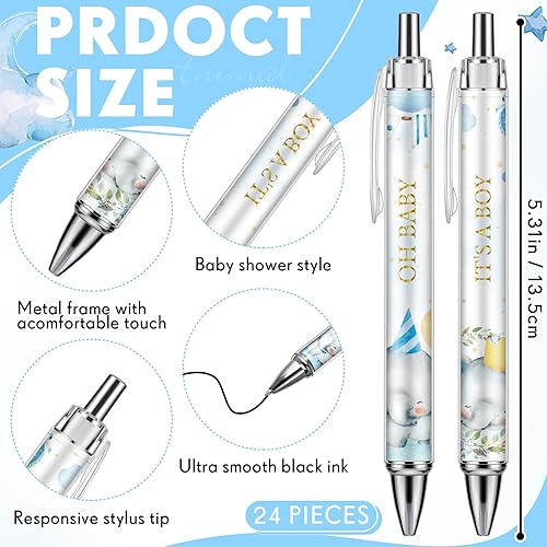 Vista 40 de Chuangdi 24 bolígrafos retráctiles a granel, con tinta negra, regalos para invitados, suministros escolares