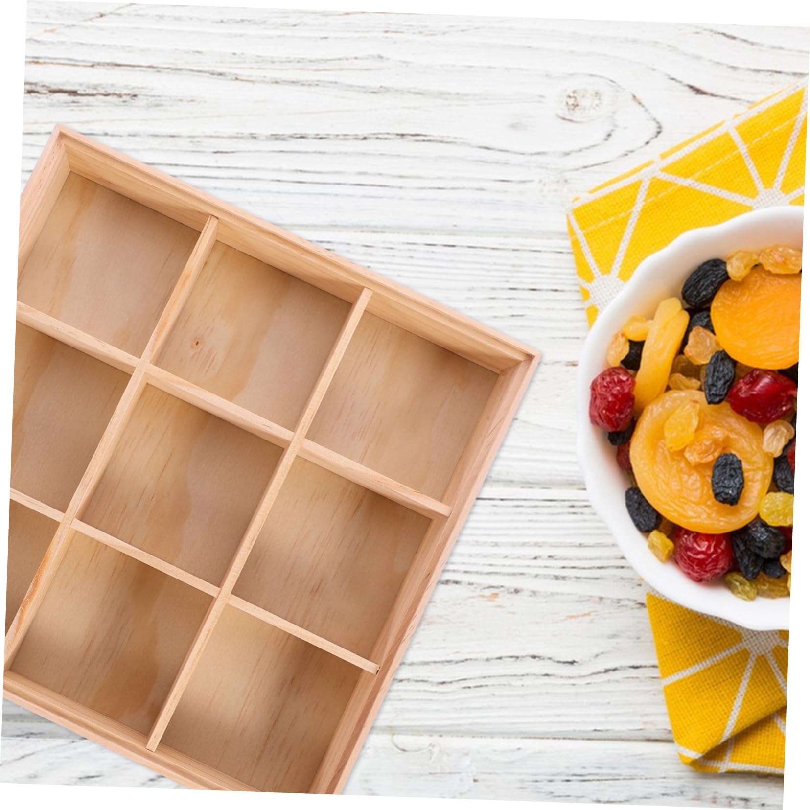 GALPADA Mehrzweck Aufbewahrungsbox mit Fächern Braune Snackbox und Teebeutel Organizer für Wohnzimmer Tisch und Outdoor Picknicks