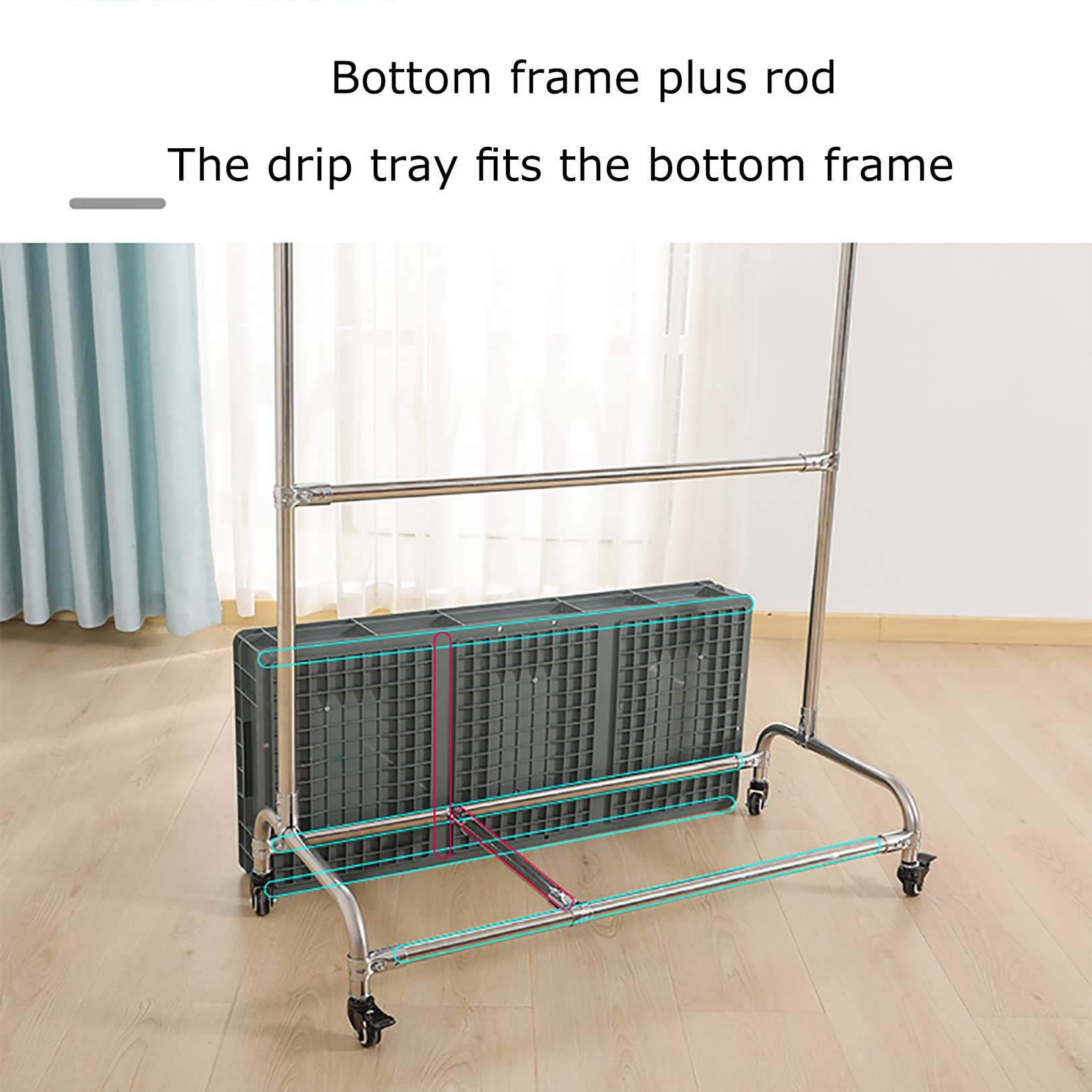 Besen- und Mopphalter, Besen- und Moppständer, kann verschoben Werden, Reinigungswerkzeugwagen, Besenhalter-Organizer, beweglicher Schrank, Aufbewahrungsschrank, Moppständer, Werkz