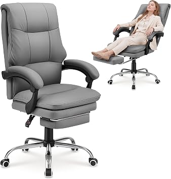 Warmiehomy Big and Tall Office Chair Ergonomic Executive Chairs, Grey